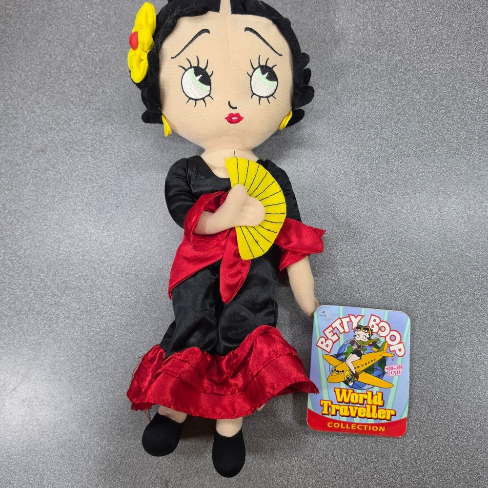 Sugar Loaf Betty Boop Plush 16in Red Black Excellent World Traveller
